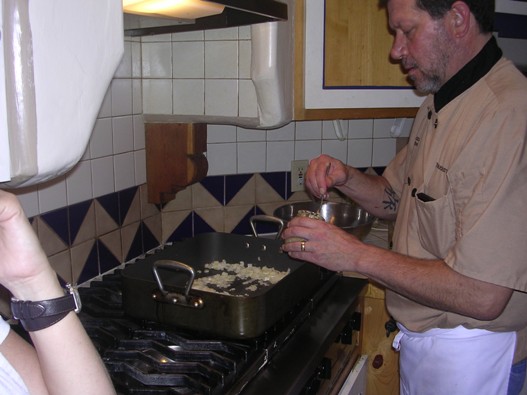 Chef Brad cooking Green Chili